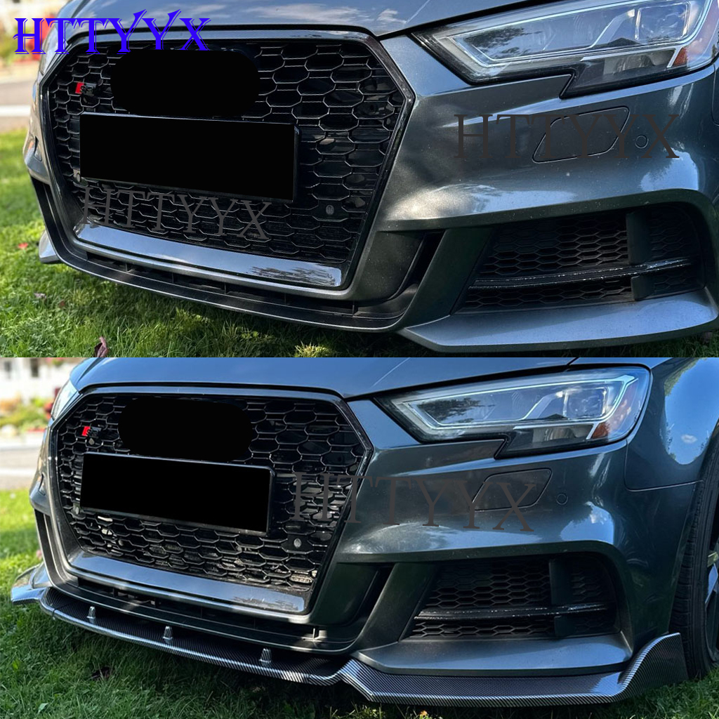 Gloss Black Car Front Bumper Splitter Lip Diffuser Body Kit Spoiler Guard For Audi A3 S3 8V S-Line 2017 2018 2019 2020