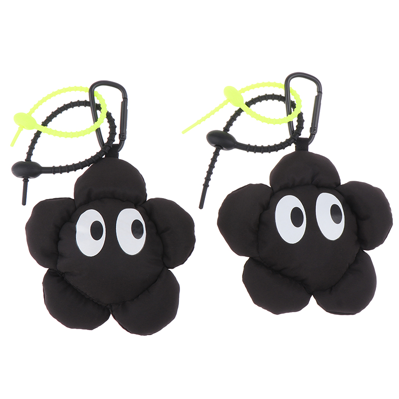 Trendy Black Flowers Keychain Cute Floral Key Holder For Girls Backpack Ornament Bag Pendant Decoration