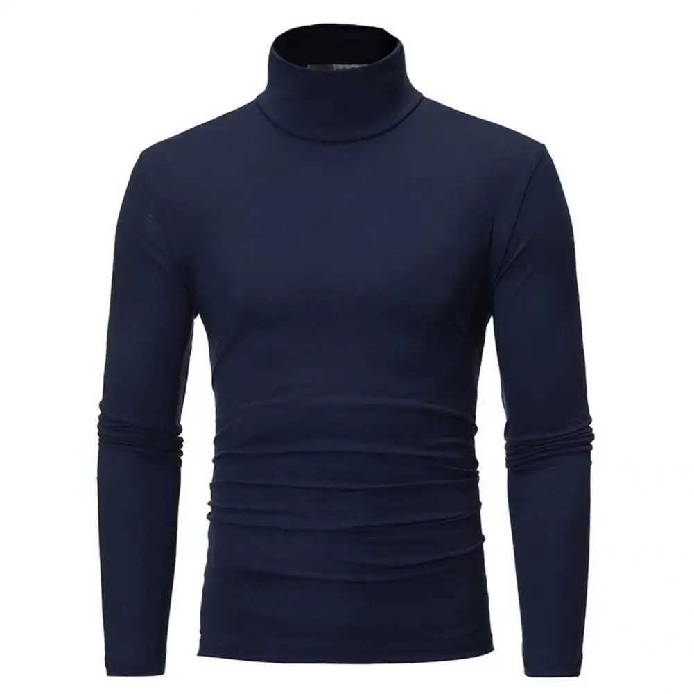 Fashionable Turtleneck slim fit autumn Pullover lightweight knitted shirt solid color elastic knitted shirt suitable for daily wear W2411111