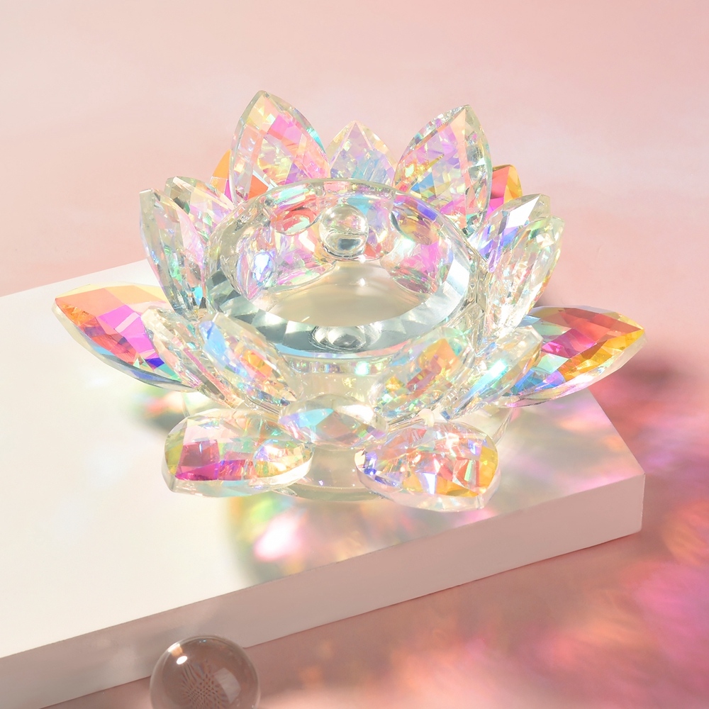1PC Rainbow Lotus flower Cup Acrylic Liquid Dish Crystal Clear Glass Nail Cup with Lid Bowl for Acrylic Powder Nail Art Tool