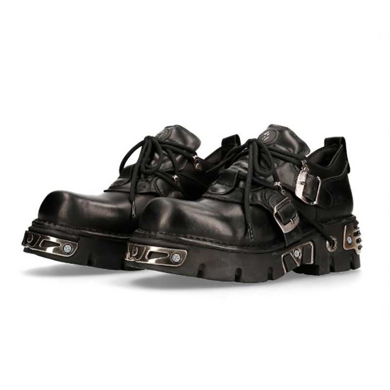 Punk Style Chunky Sneakers Women Gothic Lolita Shoe Metal Decor Lace Up Casual Shoes 6CM Thick Sole Flats Shoes Platform Trainer