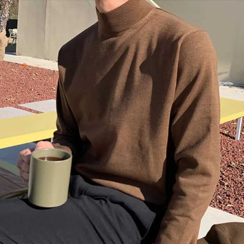 Knitwear Turtleneck Korean style long sleeved floral mens high neck streetwear popular clothing casual mens knitted sweater W2411111