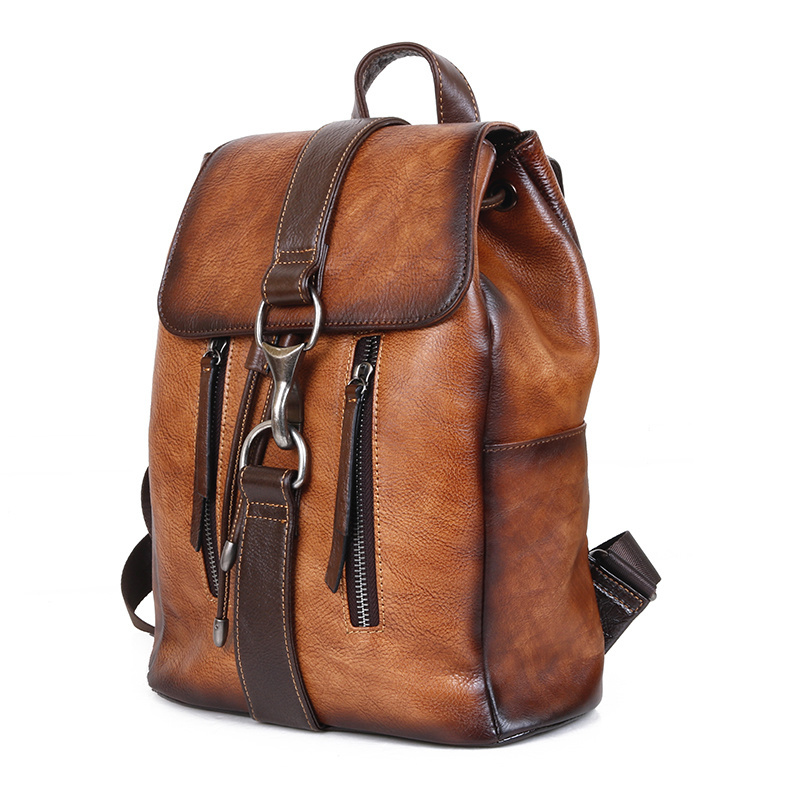 Women Natural Skin Backpack For Girls School Book Bags Daypack Knapsack Retro Female Travel Laptop Bag Genuine Leather Rucksack 239df
