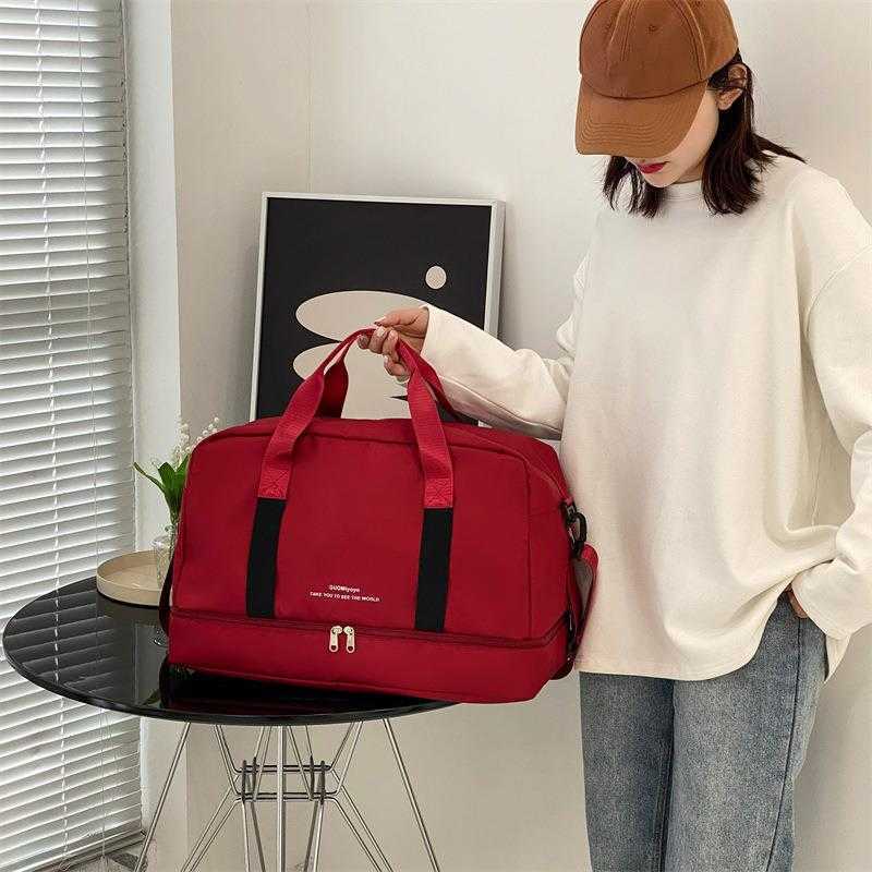 Fashion Sports Yoga Fitness Bag Dry Wet Separation Large Capacity Travel Bag Short Distance Business Trip Boarding Hand Luggage Bag