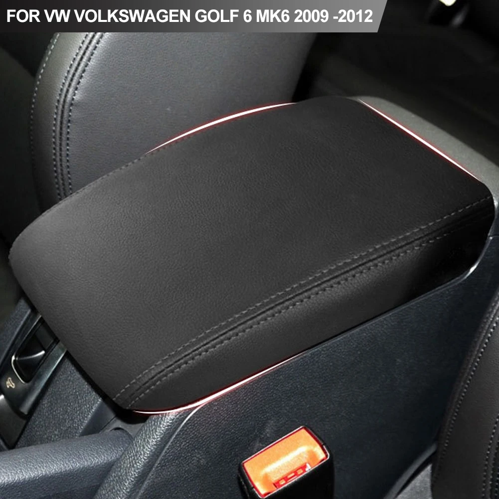 Car Box Center Console Lid Armrest Interior Accessories PU Leather Cover For VW Golf 6 2009 -2012