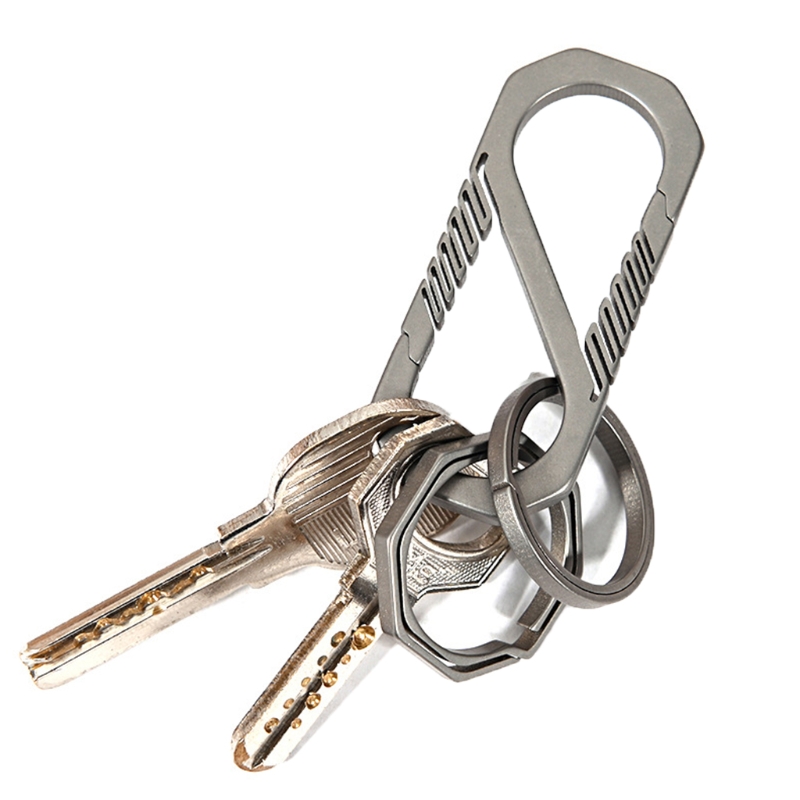 Durable Titanium Alloy Keychain Car Key Holder Outdoor Carabiner Spring Snap Hook Clip Backpack Buckle e6625