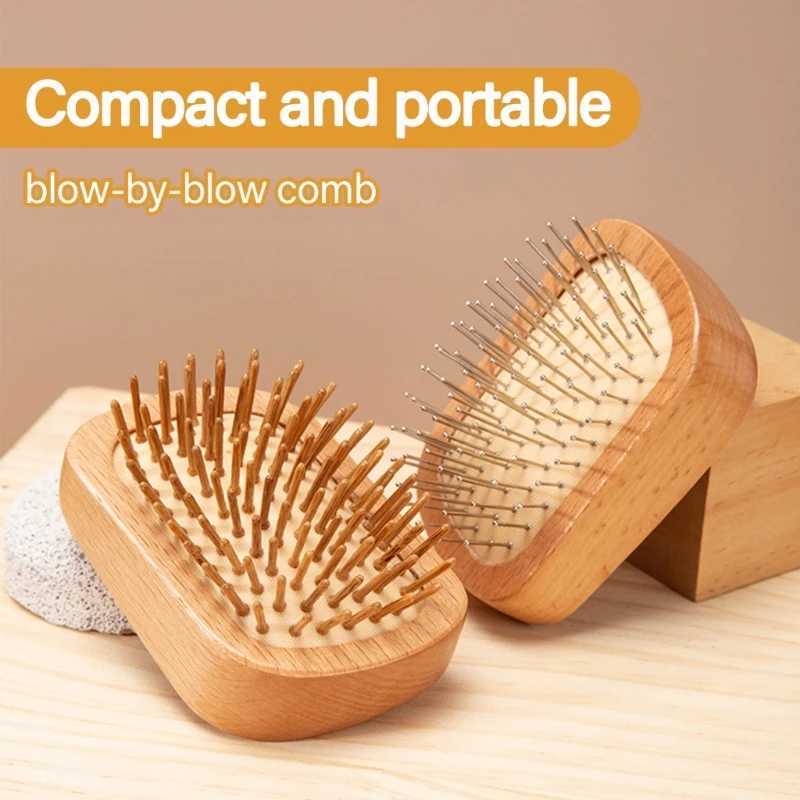 Scalp massage brush circular comb massage small wooden brush to promote hair growth W241112
