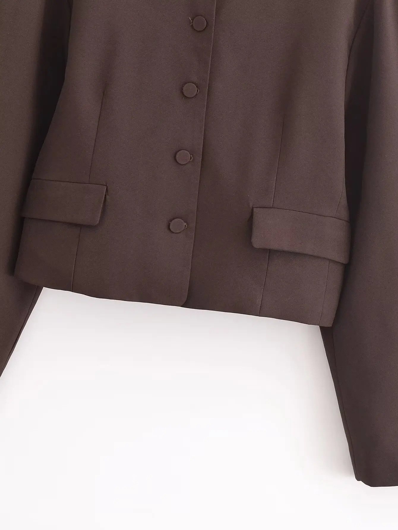 Y2K TRAF Balloon Version Women Blazer Coat 2024 Female O-Neck Long Sleeve Loose Outerwear Lady Chic Single-breasted Jackets 241112