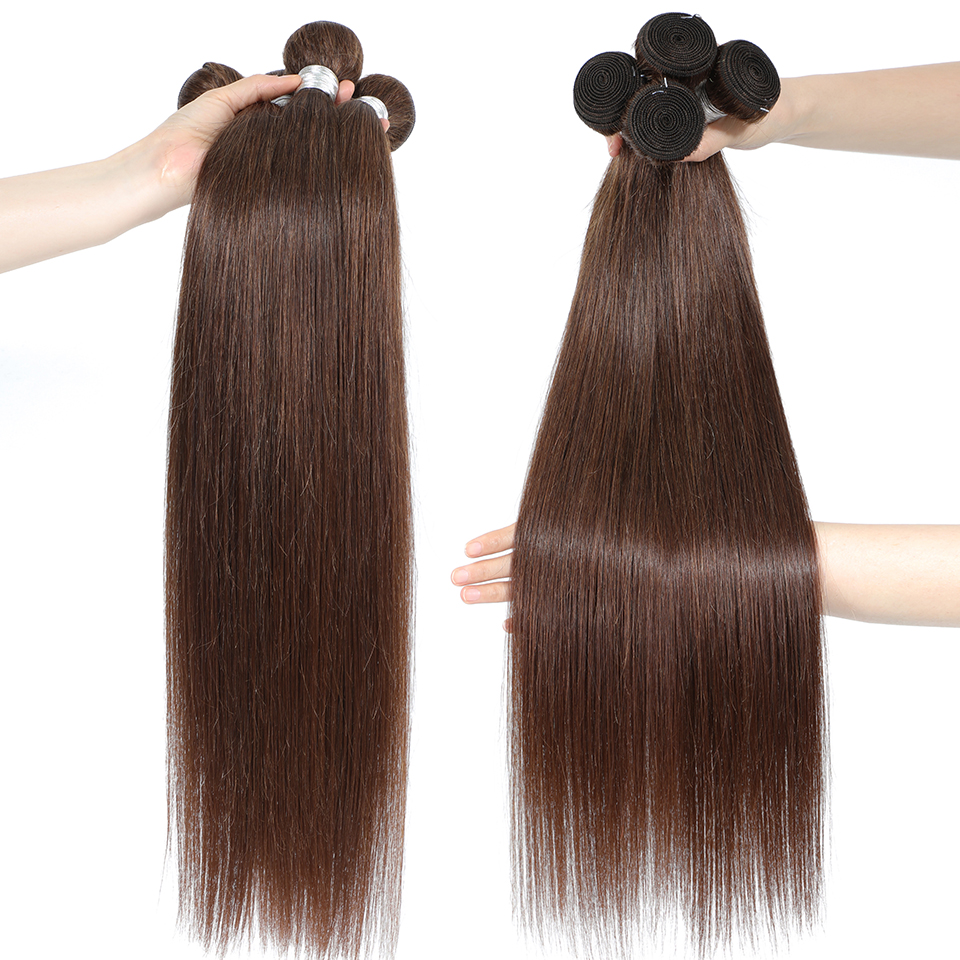 Color #4 Brazilian Hair Weave Bundles 28 30 32 Bone Striaght Bundles Virgin Human Hair Bundles 1 3 4 Bundles Raw Hair Extensions 3a31c