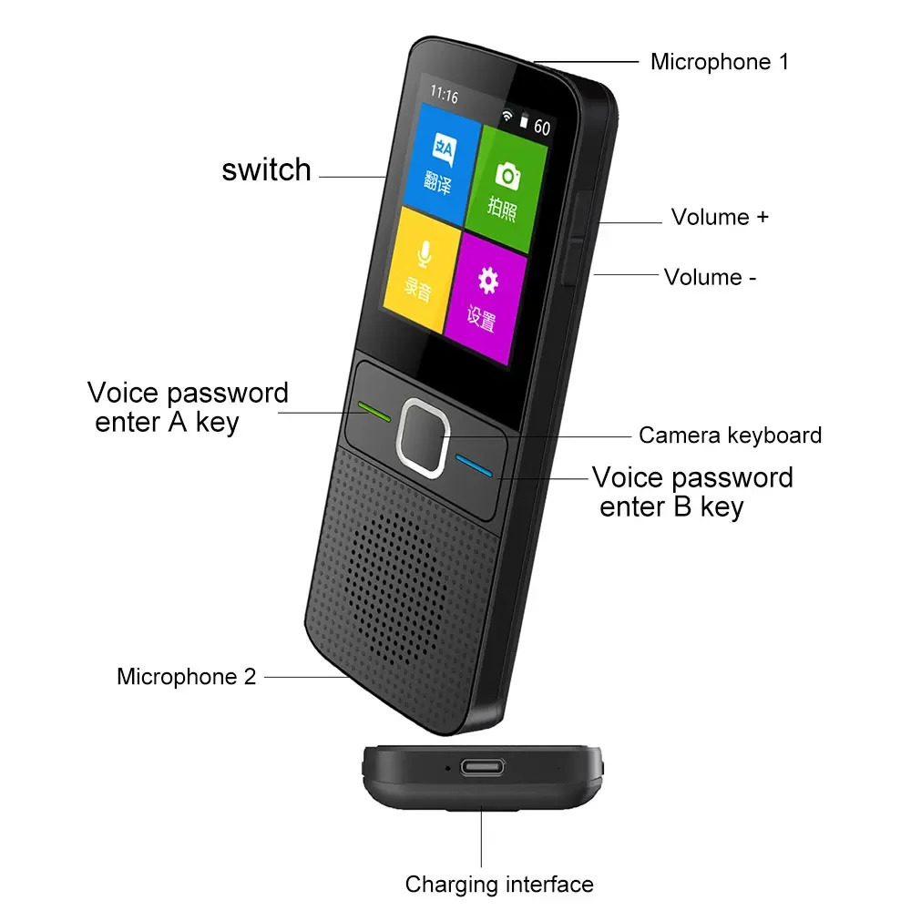 Latest update 137 language translator intelligent translator T10 offline translator real-time language translator portable Traduttore 241112