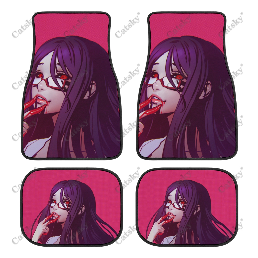 Rize Kamishiro tokyo ghoul Car Floor Mats Carpet Non-Slip Rubber Mats 4-Pack for Car Accessories SUV Truck Floor Mats