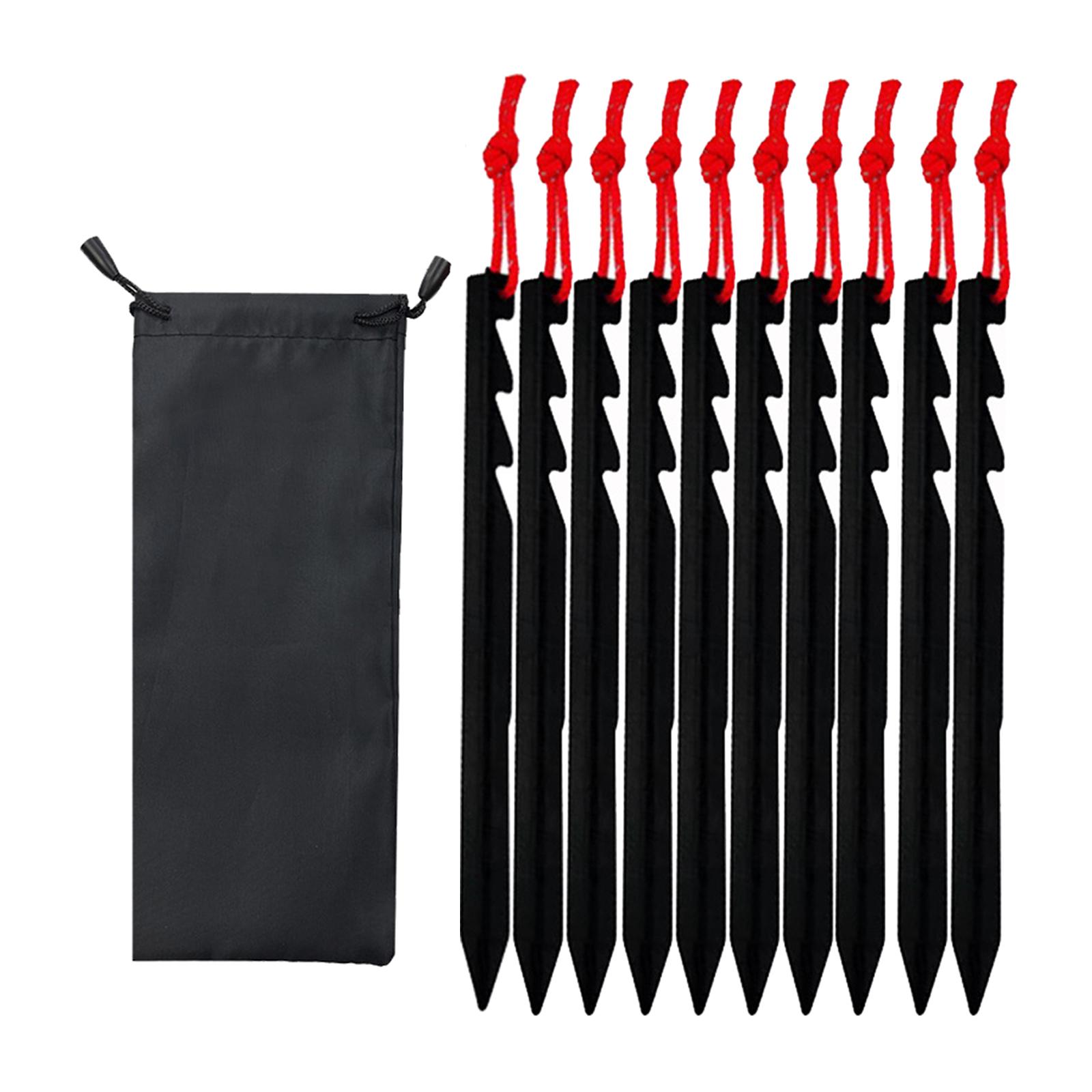 Stakes with Carry Pouch Durable Lightweight Anchors Heavy Duty Tent Ground Pegs for Outdoor Gardening Hiking Tarp