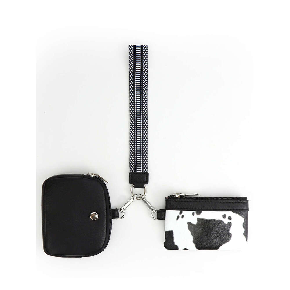 Multi-functional fashion women's wrist bag portable simple bank card mini purse cow PU material