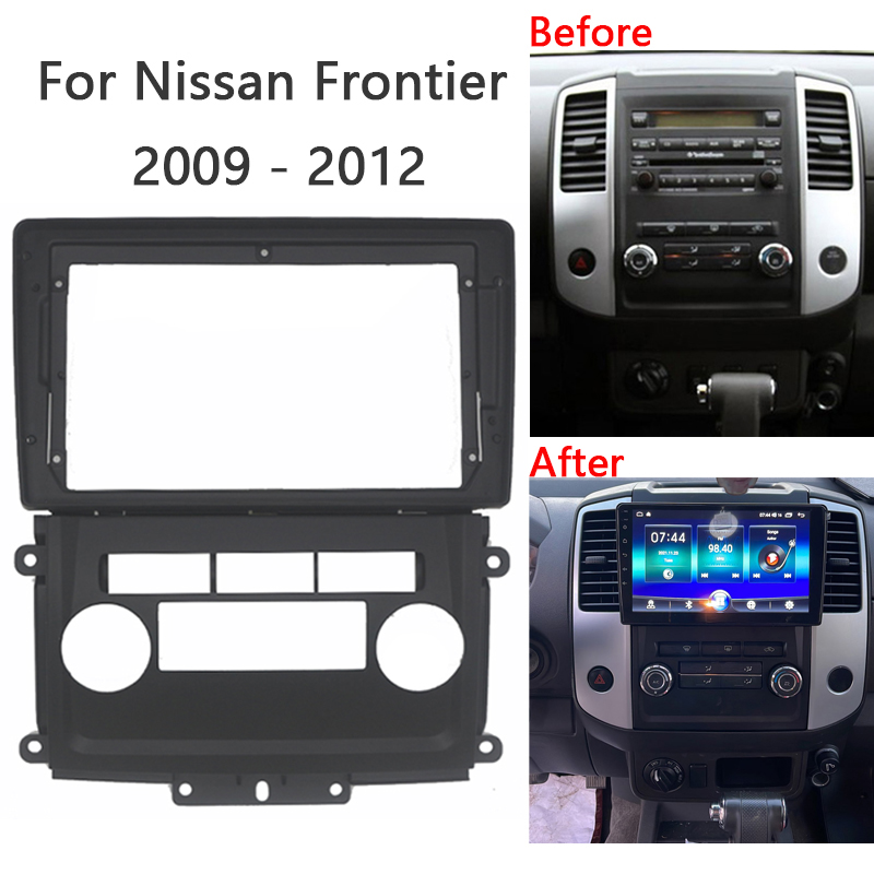 9 Inch 2 Din Head Unit Car Radio Frame Kit For Nissan Frontier Xterra 2009-2012 Auto Stereo Dash Fascia Trim Bezel Faceplate