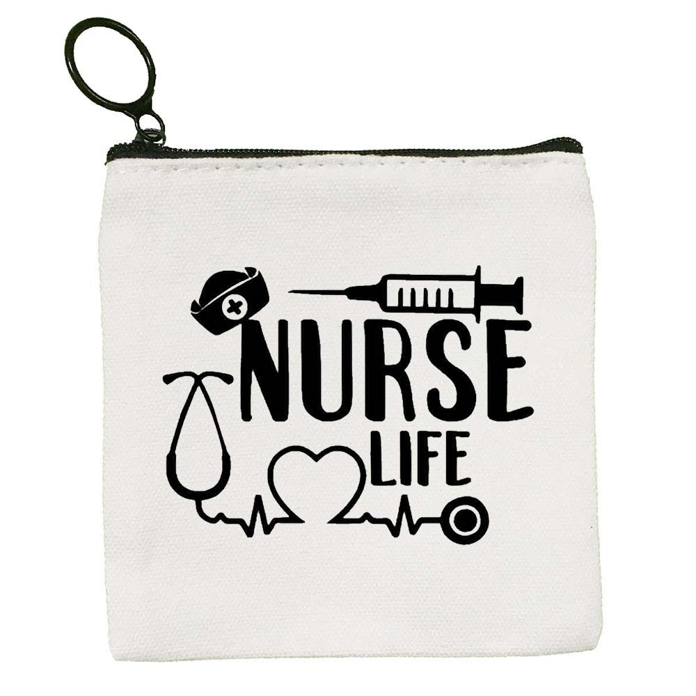Medicine Art Nurse Life Red Heart ECG Hospital Design Coin Purse Zipper Wallet Key Bag Small Money Pocket Cute Kids Wallet Gift 2257c 5 35d68