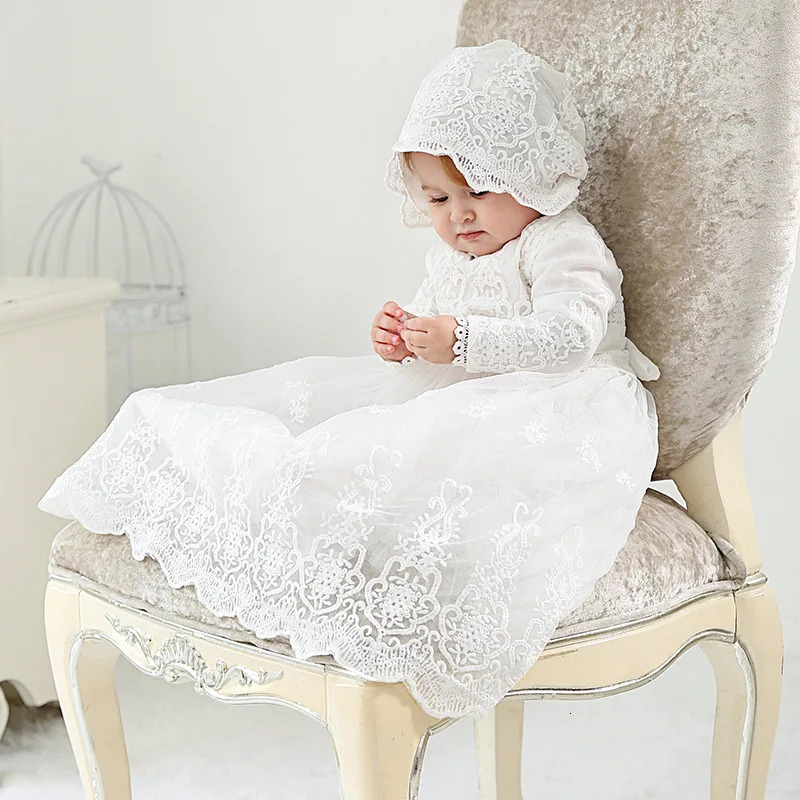 Hetiso Baby Girls Dress Long Sleeve Kids First Birthday Ball Gown Infant Dresses for Baptism Bridesmaid party 3-24 month 241111