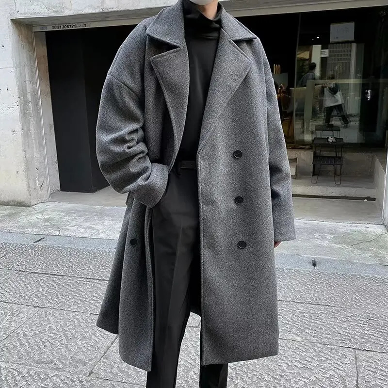 Mens long coat winter mens coat long paddle jacket windproof jacket mens coat Parkas Korean clothing 241112