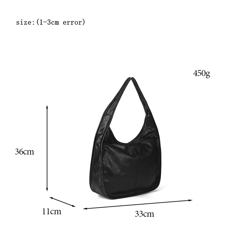Vintage Simplicity Pure Color Casual Shoulder Hobos Retro Patent Leather Unique Designer Totes for Women High Capacity Bags a1e87