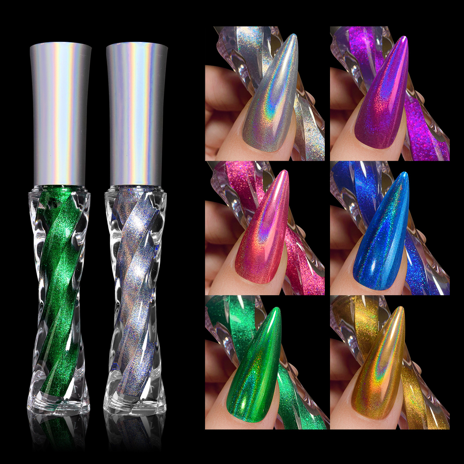 Laser Powder Chrome Nail Gel Glitter g Liquid Metallic Mirror Effect Semi permanent Varnish No Dust Manicure Material 5