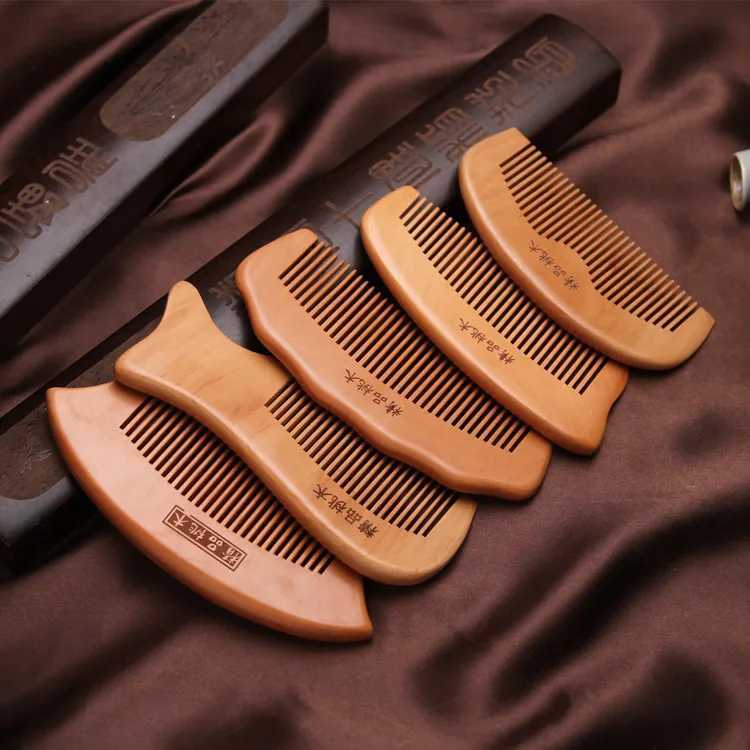 Natural peach wood comb anti-static brush classic massage head for women classic comb to reduce hair loss styling tool W241112