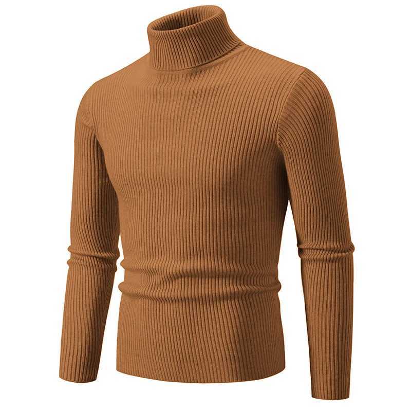 Autumn and Winter Turtleneck Mens Sweater Warm Knitted Solid Color Pulled Mens Slimming Casual Turtleneck Knitted Mens Sweater W2411111