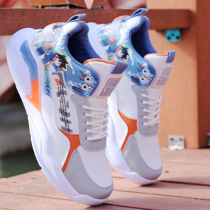 Men Casual Shoes Fashion Platform Sneakers Mens Trend Lace-up Non-slip Skateboard Chunky Shoes Men Basket Mesh Bearthable Shoes