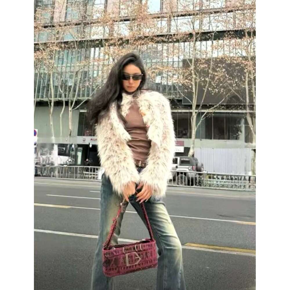 shanshi fur coat women new women's short style imitation fox thick fur top coat