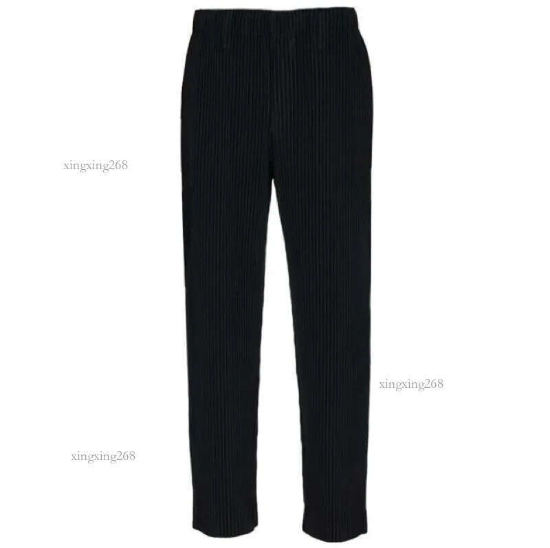Men's Pants Solid Color Pleated HOMME PLISSE Men Women Joggers Drawstring Trousers Sweat