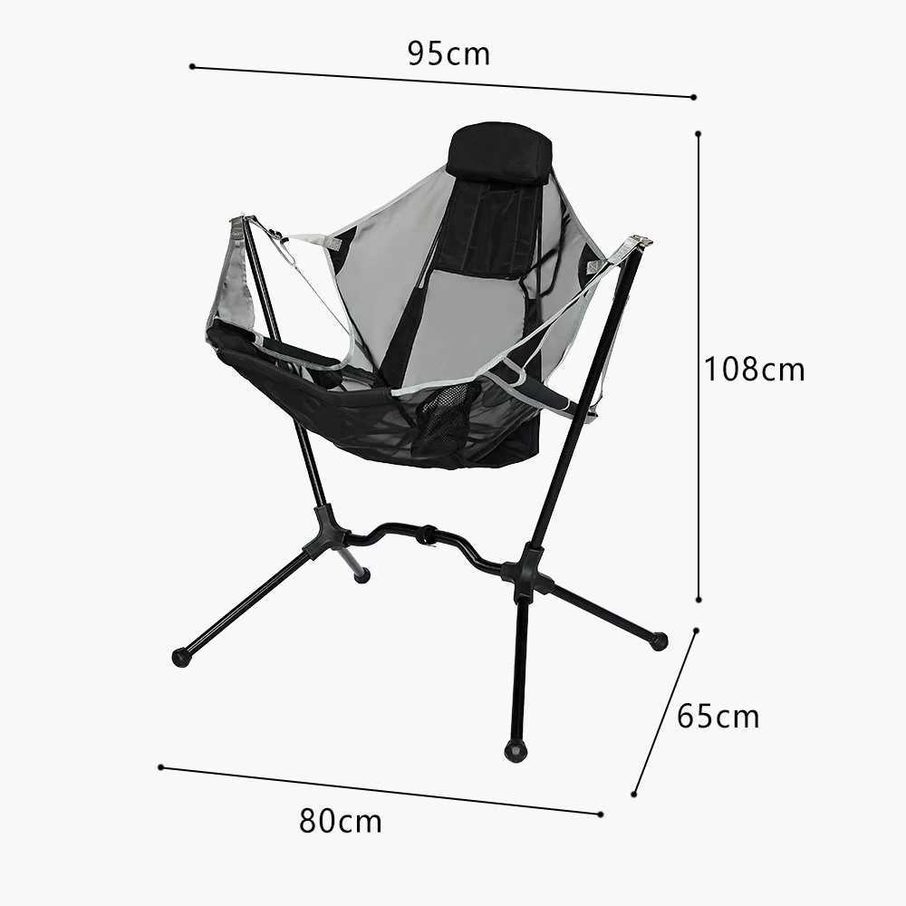 Portab Outdoor Cam Swinging Rocking Lightweight Durab Stab Folding Chair Breathable Mesh Seat Cool Summer ChairW241111