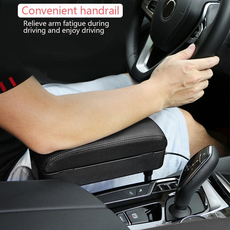 SEAMETAL Car Armrest Box Elbow Rest Pad Arm Rest Extender Universal Console Storage Organizer Adjustable Height Elbow Support