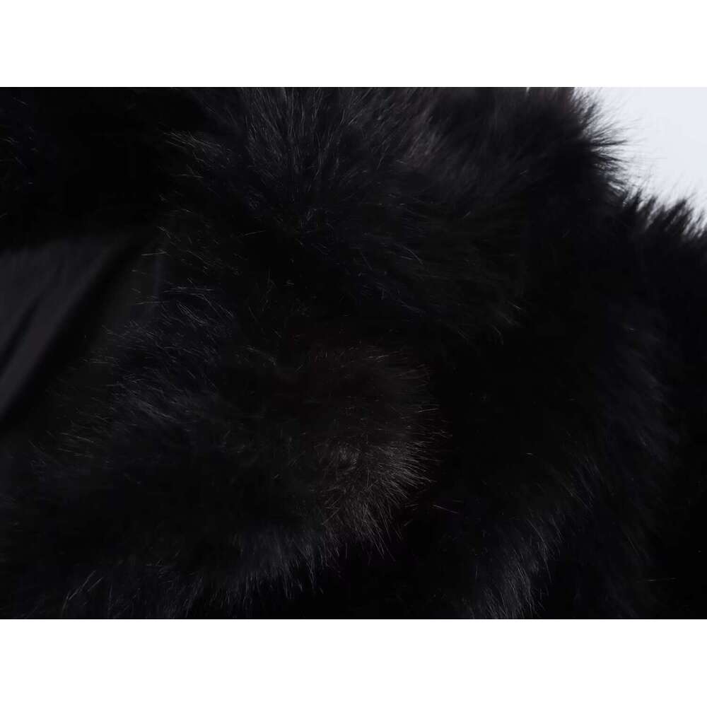 shanshi fur coat women Women's winter new artificial fur effect black coat jacket