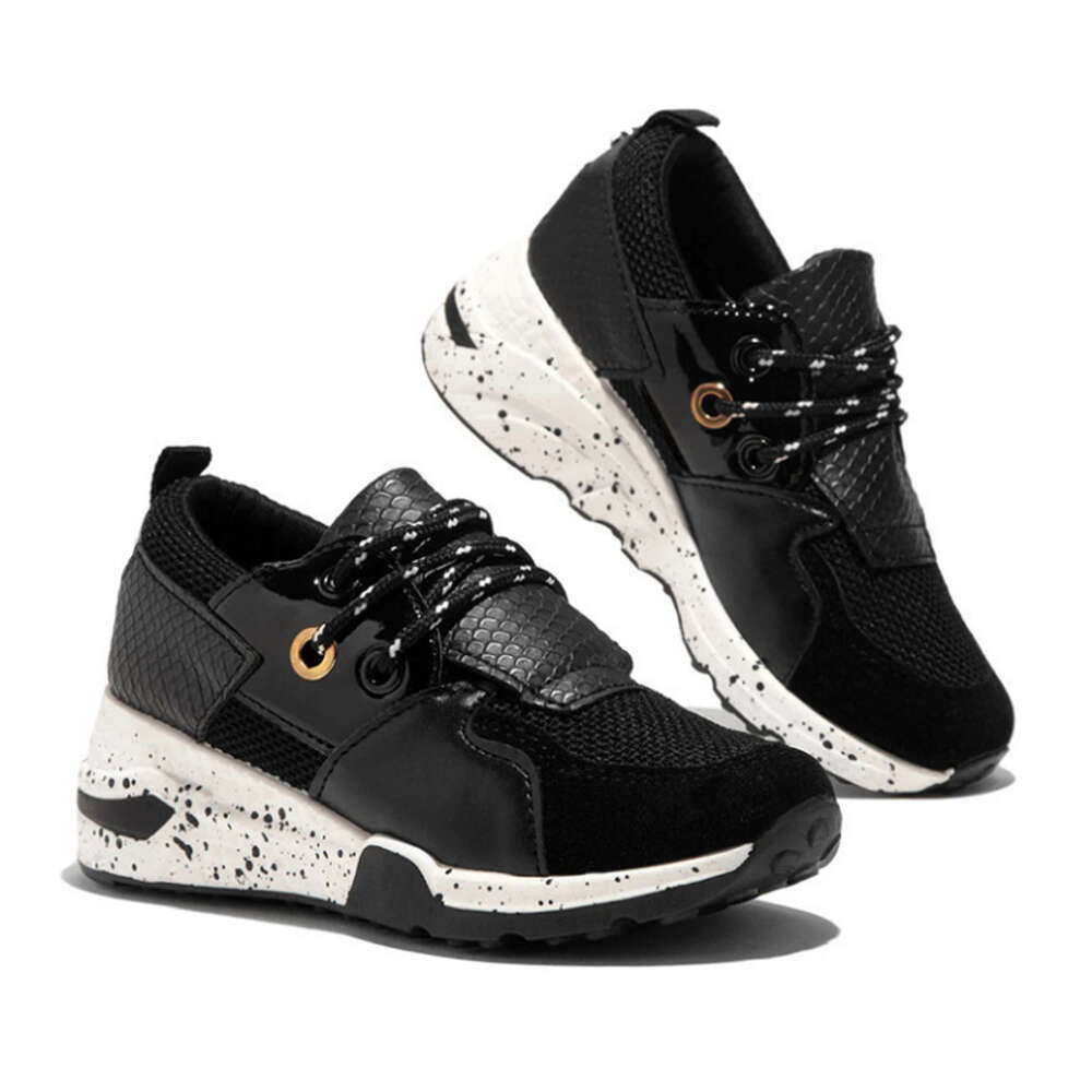 Ddmysports Lace Up Single Autumn New Thick Sole Leopard Print Flat Bottomed Casual Sports Shoes OUTDOOR