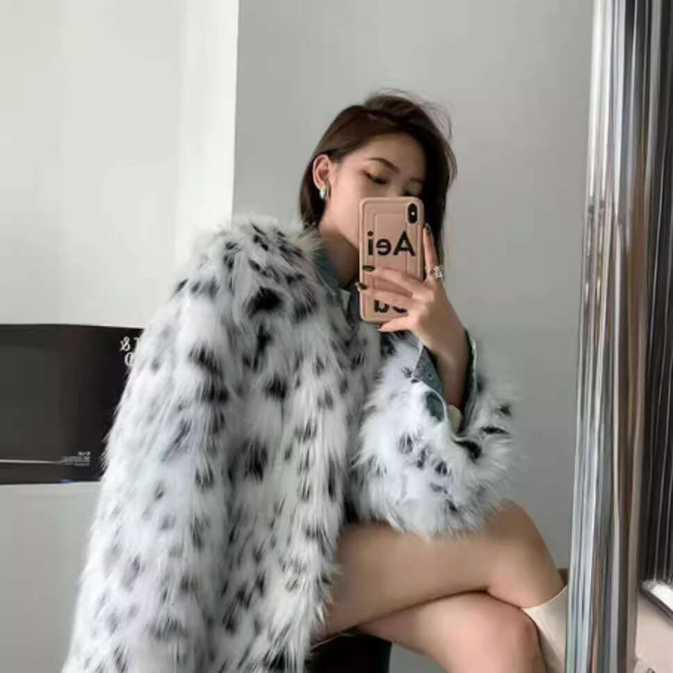 shanshi fur coat women New Korean version imitation fox spotted coat for women thick and warm fur coat plus size women's clothing