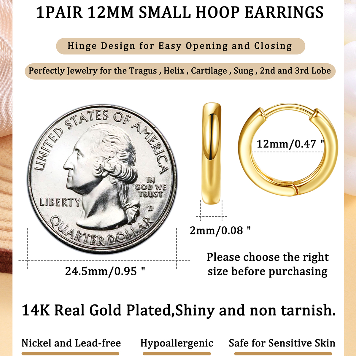 TUPMI 14K Gold Huggie Hoop Earrings for Women Men Dainty Mini Small Hoop Earrings Cuff Set for Cartilage Helix Tragus Conch Piercing Jewelry