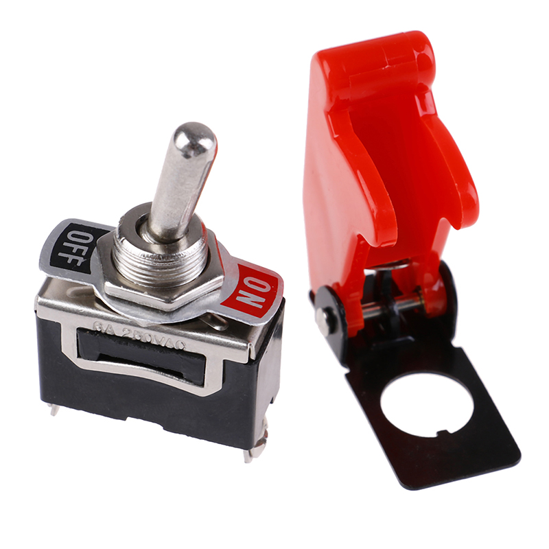 Toggle ON/OFF Switch Metal Lever Car Dash Light with Missile Cover