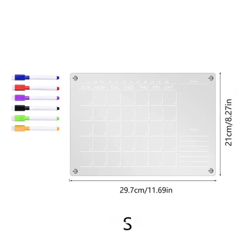 Reusable Magnetic Fridge Sticker Calendar Board Planner new Magnet 2025 Dry Erase Board Schedule Transparent Acrylic Fridge Message Menu