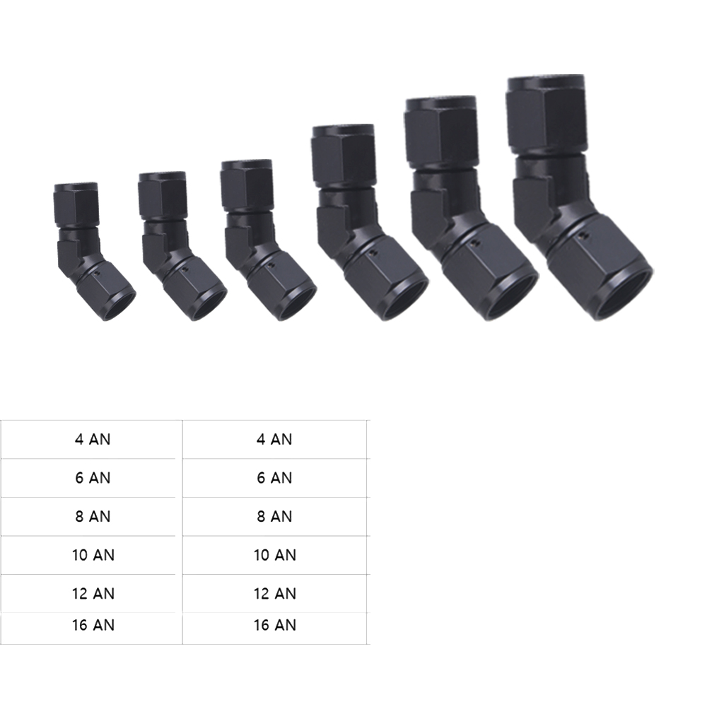 Universal 45 90 Degree AN12 to AN6 AN8 AN10 Female Hydraulic hose Elbow Oil Cooler Fitting Hose Fittings