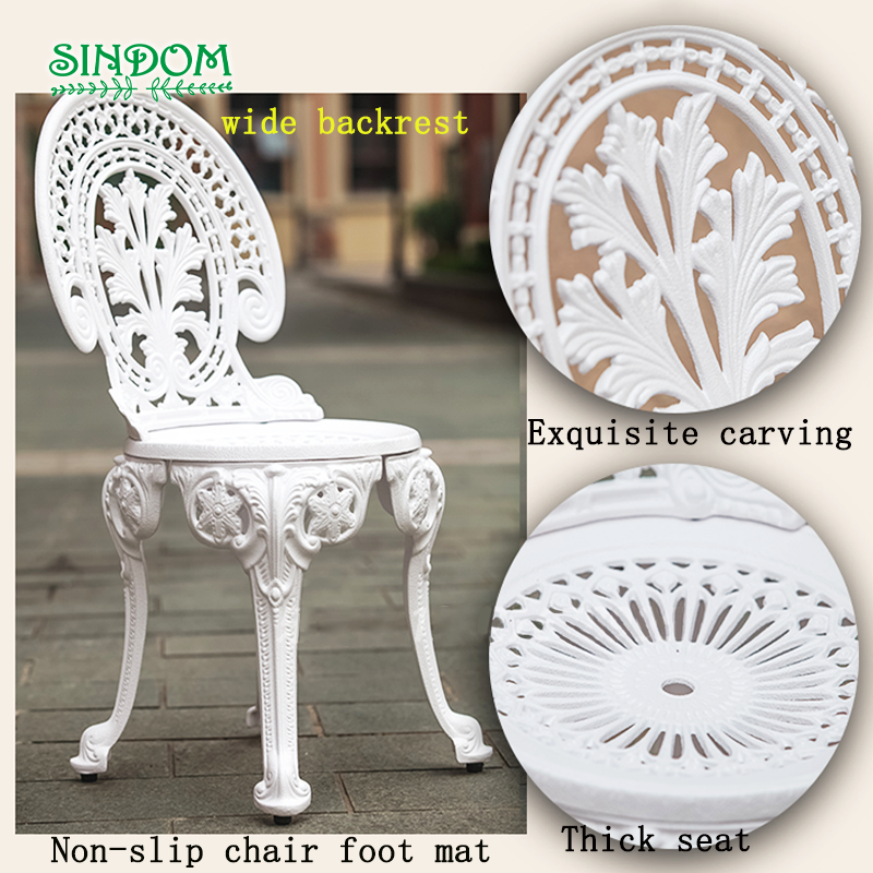 Back Yard Balcony Gold 2 Chairs Outdoor Funiture Set Metal Garden Table and Chair Sets