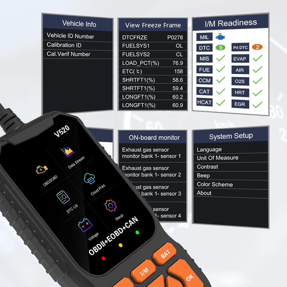 EAFC V520 Car Scanner Live Data Universal OBD Diagnostic Code Reader Diagnostic Tool For Car Fault Detector Diagnostic Scanner