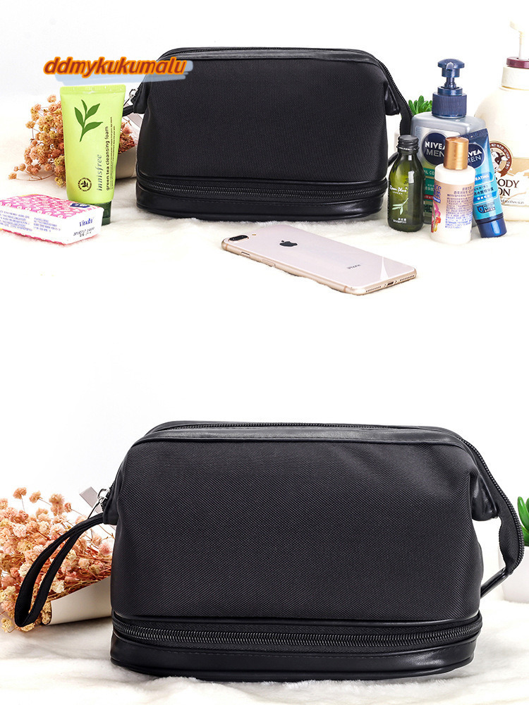 Men's business toiletries, travel portable handheld dry wet separation storage bag, double-layer nylon makeup bag for women #14 ddmykukumalu