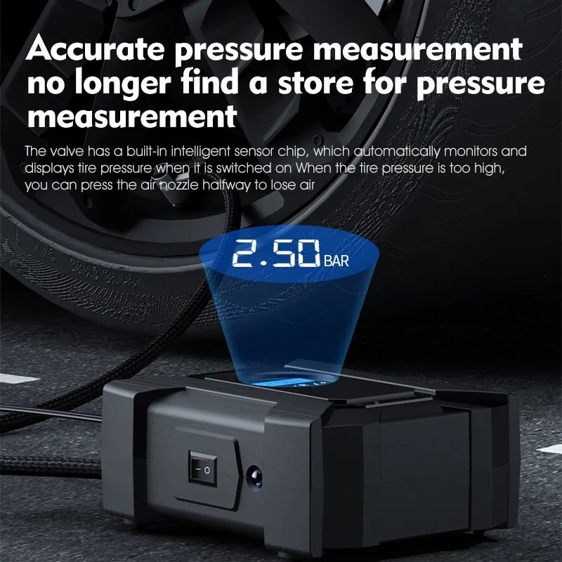 150 Psi 12V Portable Handheld Air Pump Tire Iator Portable Intelligence Digital Display Car Tire Iator Built-in LED Light 5521e