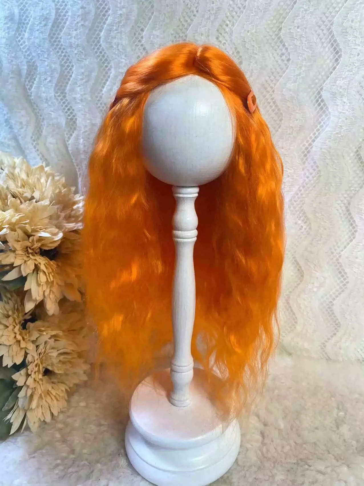 Doll Wigs for Blythe Qbaby Mohair Long curly hair with a shawl 9-10 inch head circumstance 90701