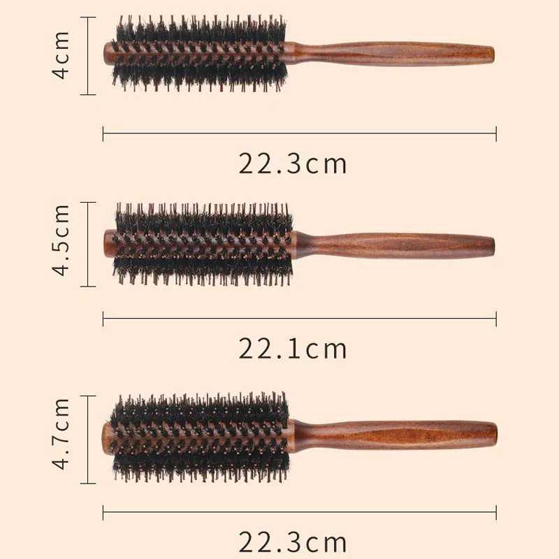 Pig mane solid wood curly hair comb square handle curly hair comb household style four flat curly hair comb W241112