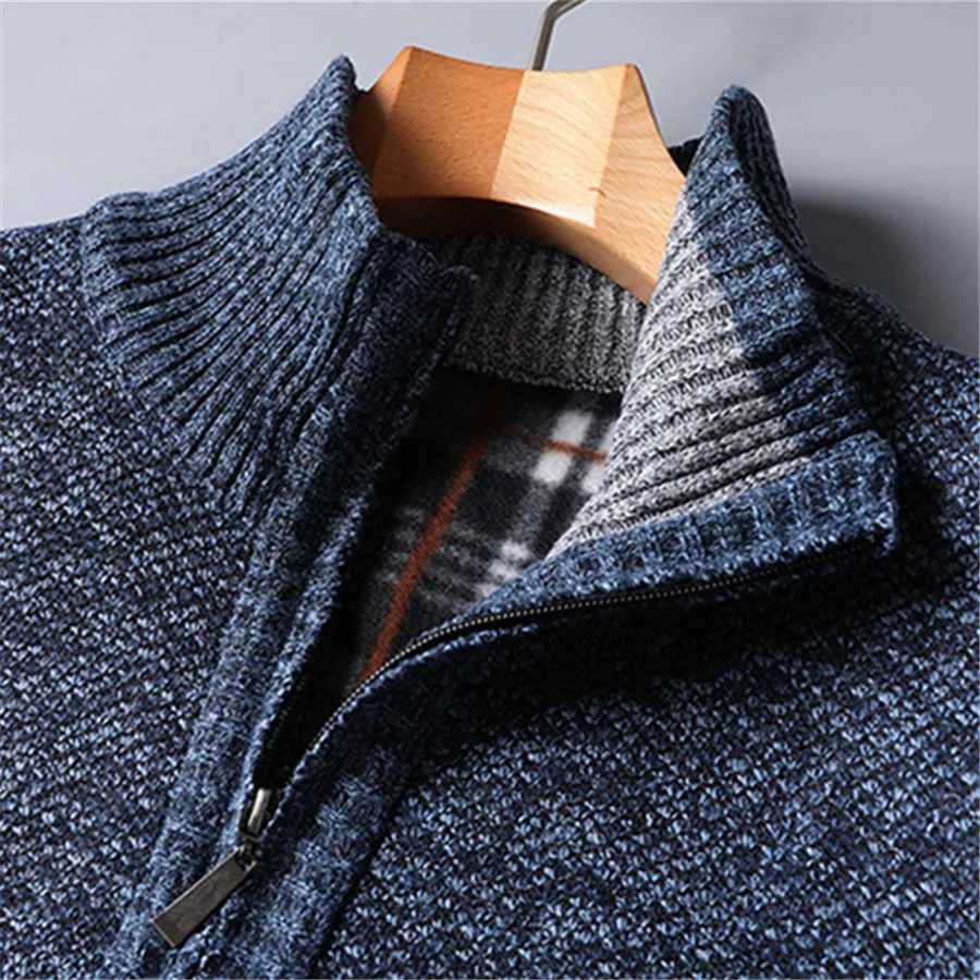 New 2024 Mens Sea Turtle Neck Sweater Casual Slimming Wool Pulling Flower Mens Half Zipper Winter Thick Warm Knitted Ultra Fine Knitted W2411111