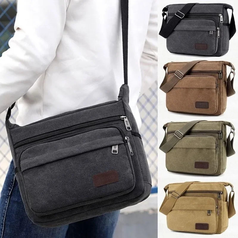 Fashion Canvas Single Shoulder Bag Men Women Unisex Travel Crossbody Outdoor Casual Satchel Vintage Messenger Bags 241111