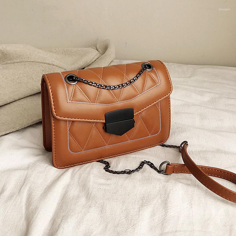 Bag Fashionable All-match Western Style Rhombic Small Square Texturized Chain Shoulder Crossbody Autumn And Winter Women's zhanyishengli