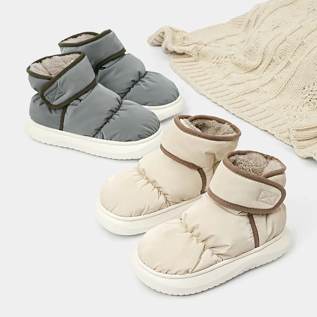 Winter Warm Thicken Plush Waterproof Snow Boots Women Non Slip Thick Bottom Cotton Padded Ankle Boots Outdoor Woman Shoes 2024 241112