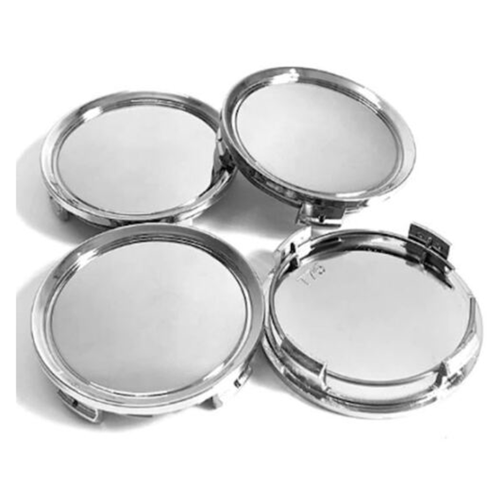 4Pcs 75mm Universal Wheels Hubcap Chrome Sier ABS Plastic Auto Wheel Center Cap Car Styling