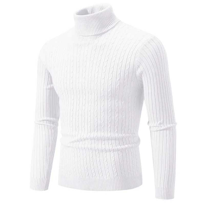 New mens high neck sweater solid color turtle neck zipper knitted sweater casual turtle neck sweater mens autumn and winter W2411111