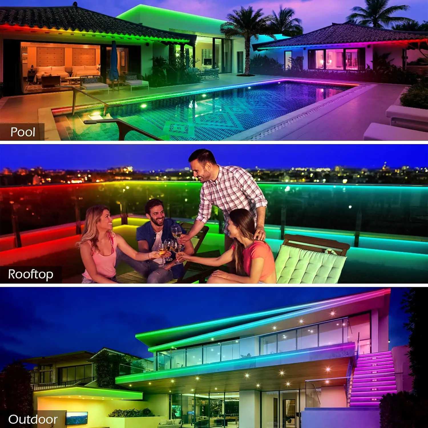 400ft Outdoor LED Strip Lights Waterproof With self-adhesive backIP68 Outside Led Lights Strips WaterproofLX241112
